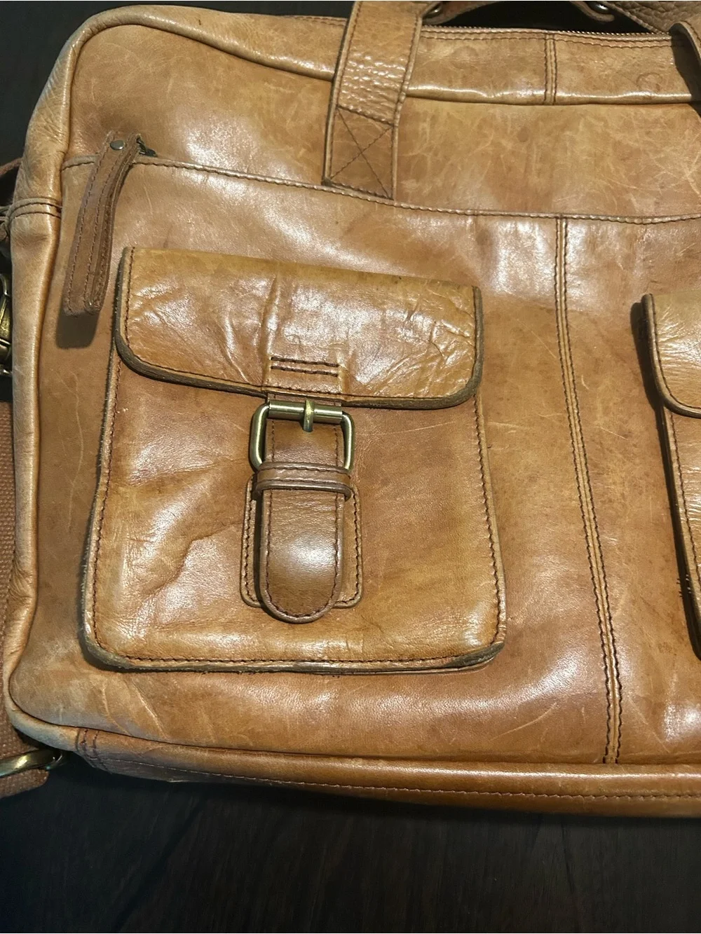 Rawlings Tan Leather Laptop Briefcase